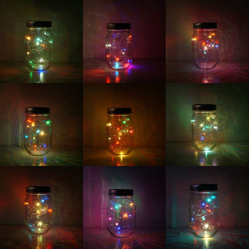 Decorman Solar Mason Jar Lid Lights, 6 Pack 10 LED Waterproof String Fairy Star Firefly Jar Lids Lights for Patio Garden Yard Lawn Party Wedding Christmas Decoration(Jars & Hangers Not Included) - Image 5